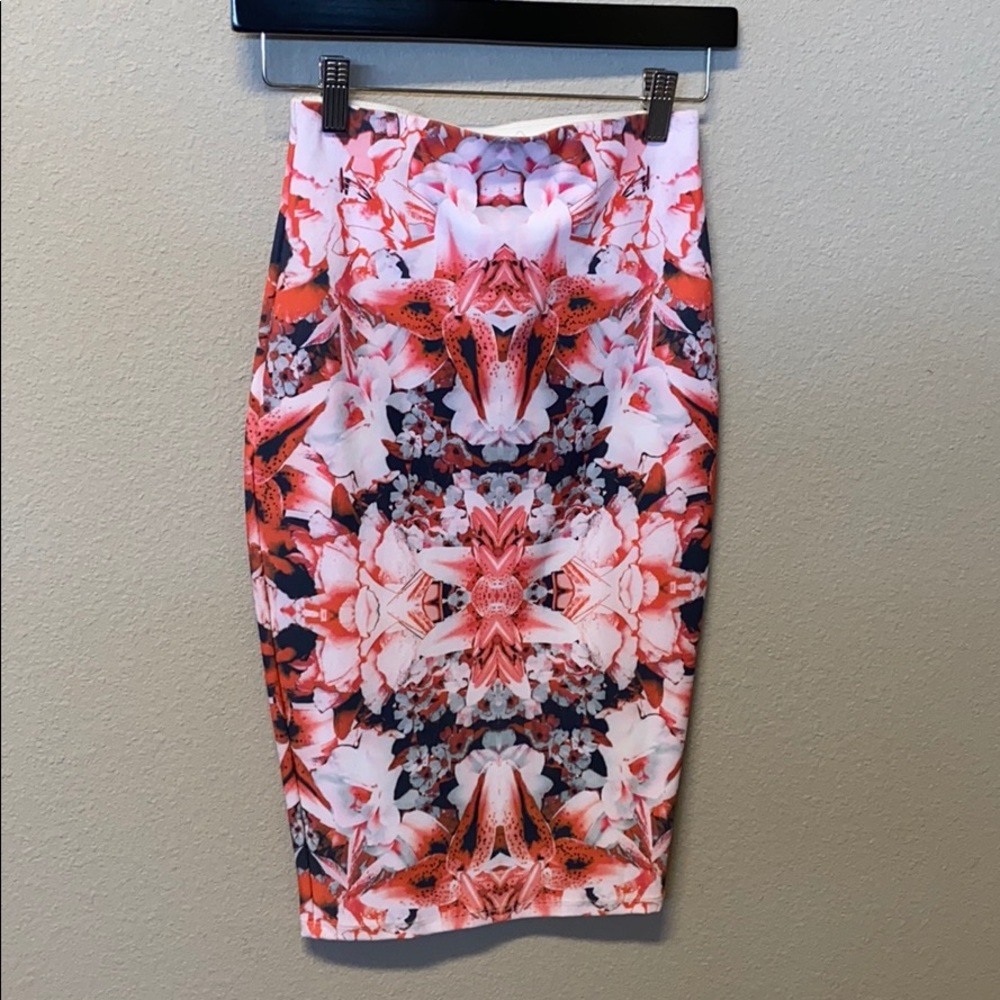 Print midi skirt